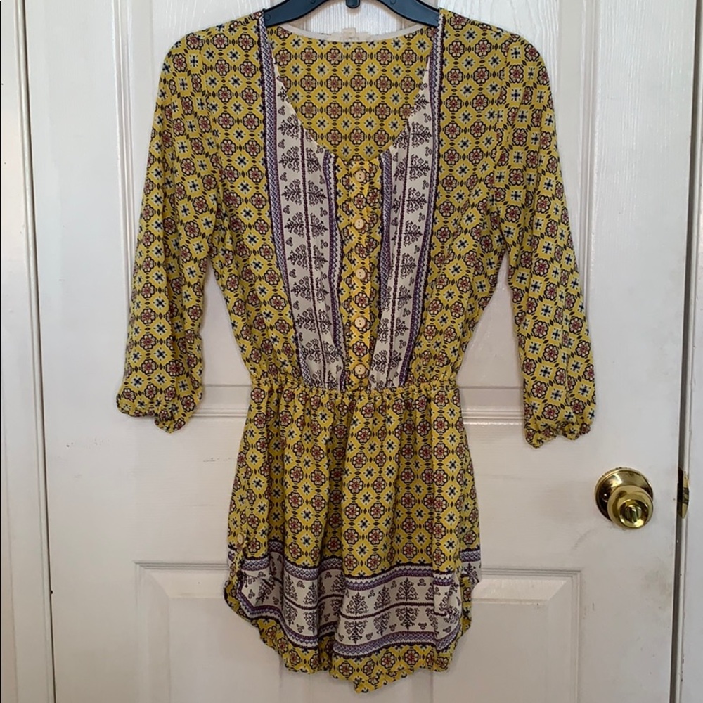 Cute patterned 3/4 sleeved romper